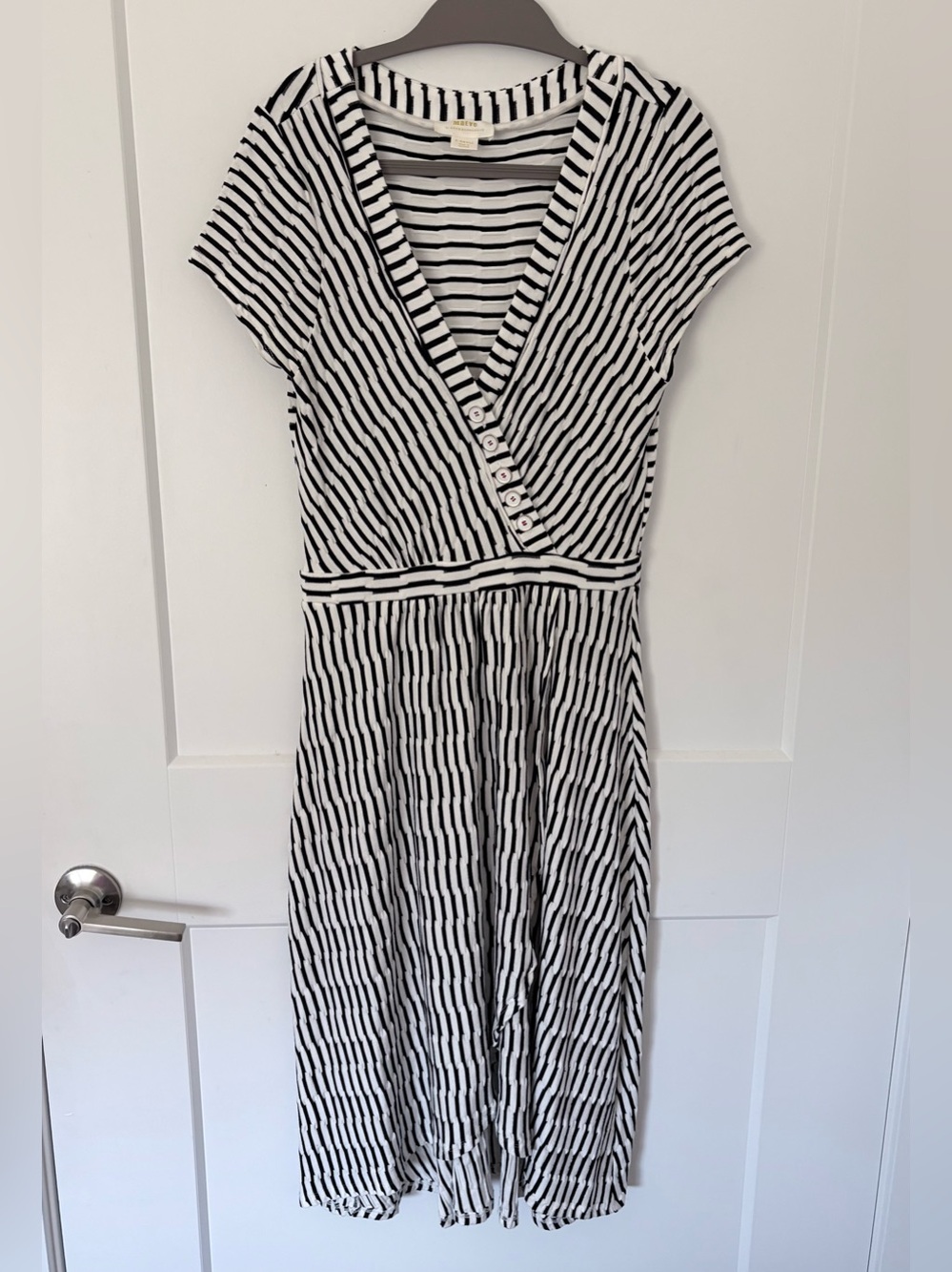 Anthropologie Maeve Paladino Textured Faux Wrap Midi Dress XS | Like New